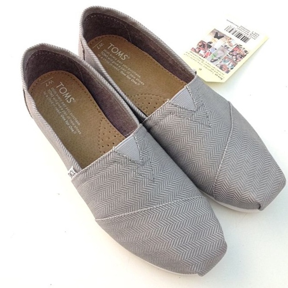 TOMS grey herringbone